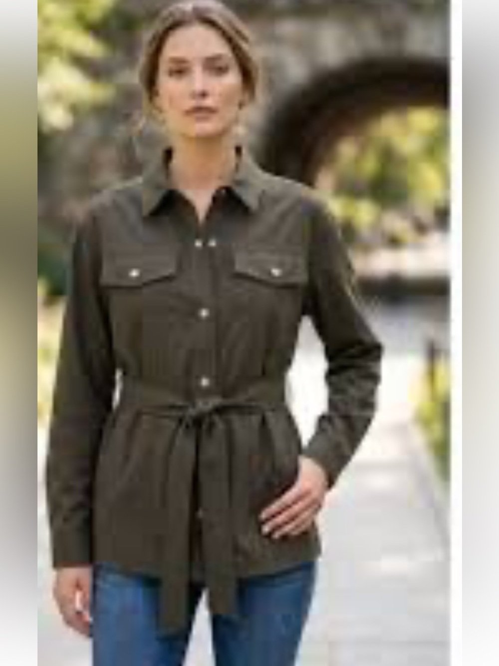 girlfriend collective Olive Tie-Waist Utility Jacket